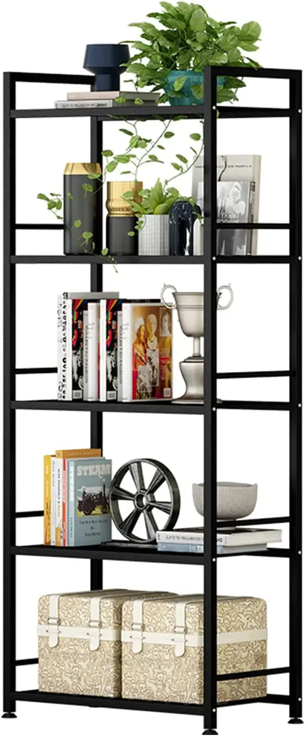 5-Tier Black Metal Shelving Unit Genesissocks