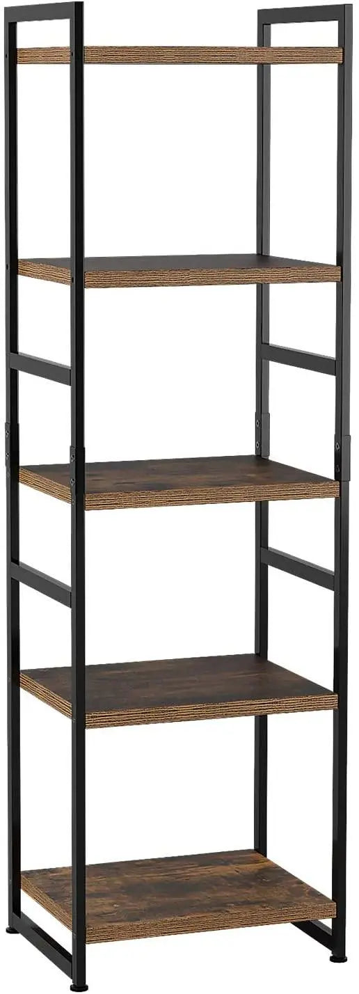 5-Tier Wooden and Metal Shelving Unit Genesissocks