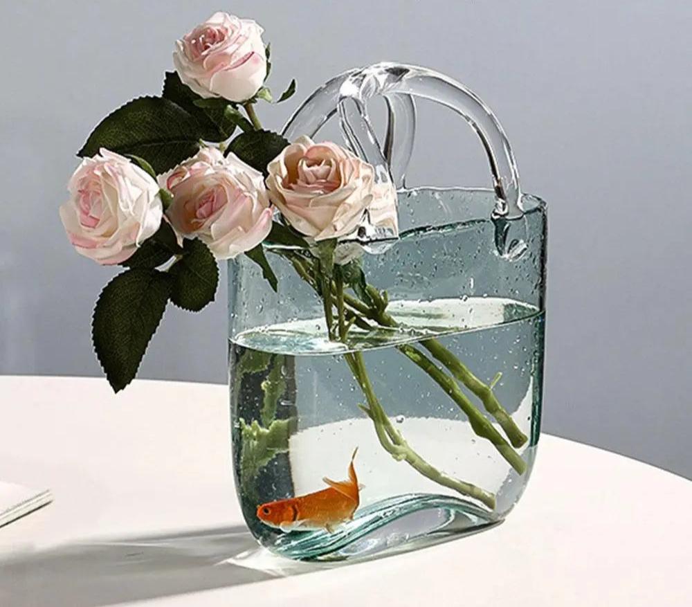 Handbag Shaped Glass Vase Genesissocks Home decoration-