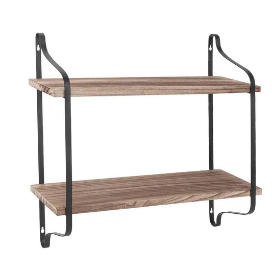 Rustic Industrial Wall Shelf Genesissocks - 2 Tier-