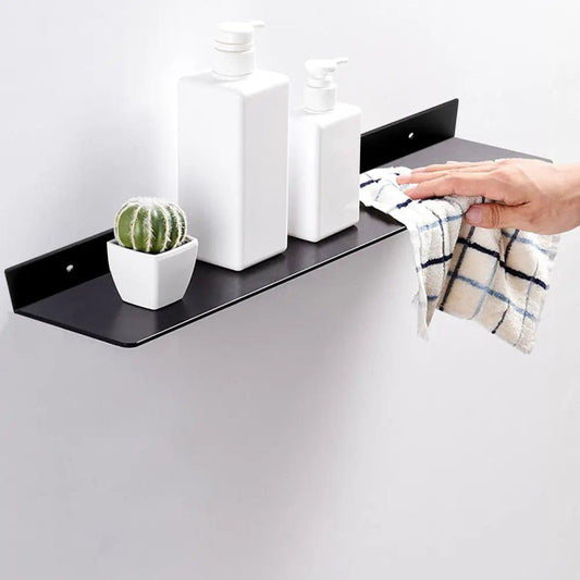 Sleek Aluminum Floating Wall Shelves Genesissocks for Bathroom and Kitchen-