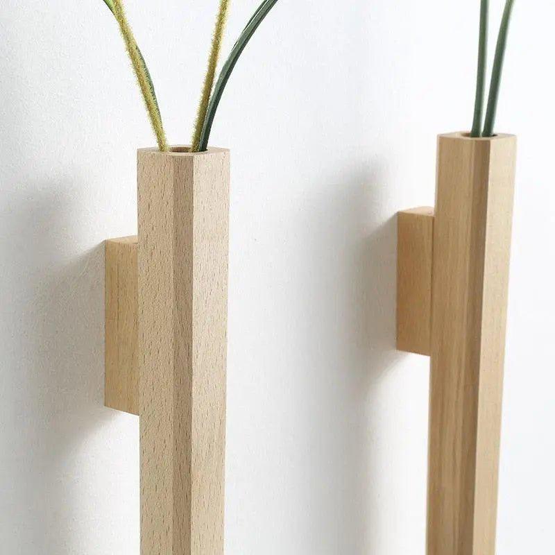 Wood Wall flower Vase Genesissocks Home decoration-