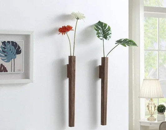 Wood Wall flower Vase Genesissocks Home decoration-