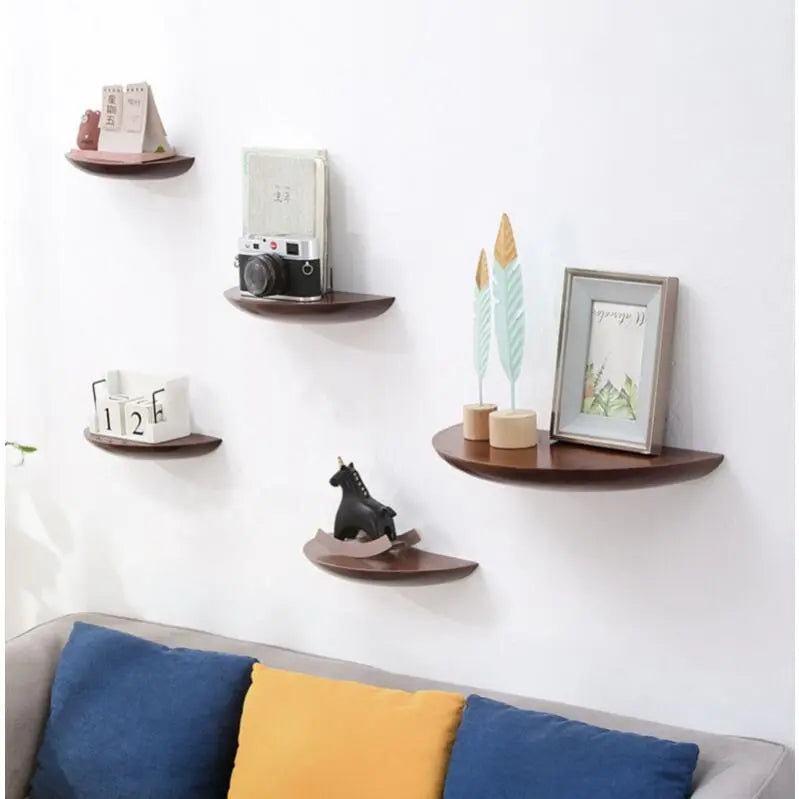 Wooden Half-Circle Wall Shelf Genesissocks