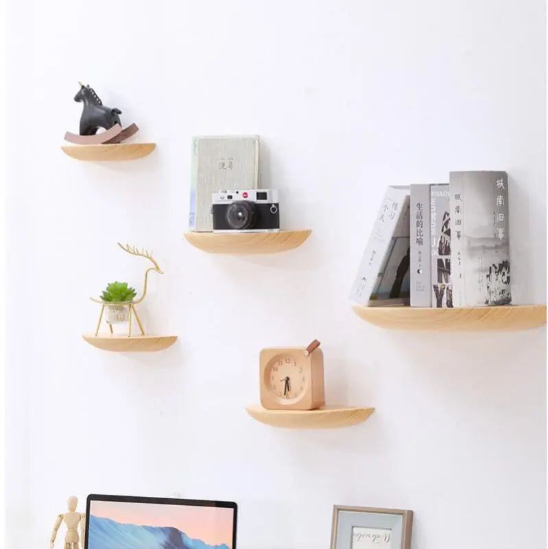 Wooden Half-Circle Wall Shelf Genesissocks